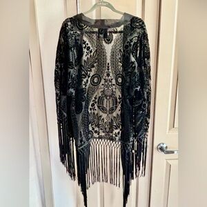 Blacklist Black Lace Fringe Kimono | Boho